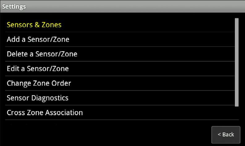 5. Select Add a Sensor/Zone.