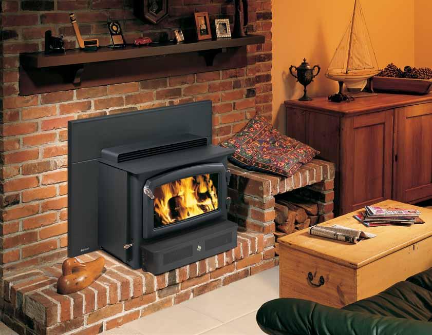 Hearth Heater H2100, with black door, regular faceplate and two speed blower. Cooktop Convenience The Hearth Heater combines the best qualities of the Classic Stove and Insert series.