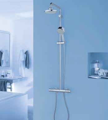thermostat, hand shower II, 390 mm shower arm Rain O 2 A soft, smooth and wide spray based on our original Rain.