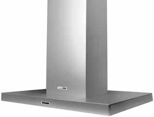 White or stainless steel. Width 600 mm. With motor controlled damper and touch panel. Can be selected with SAFERA stove guard.