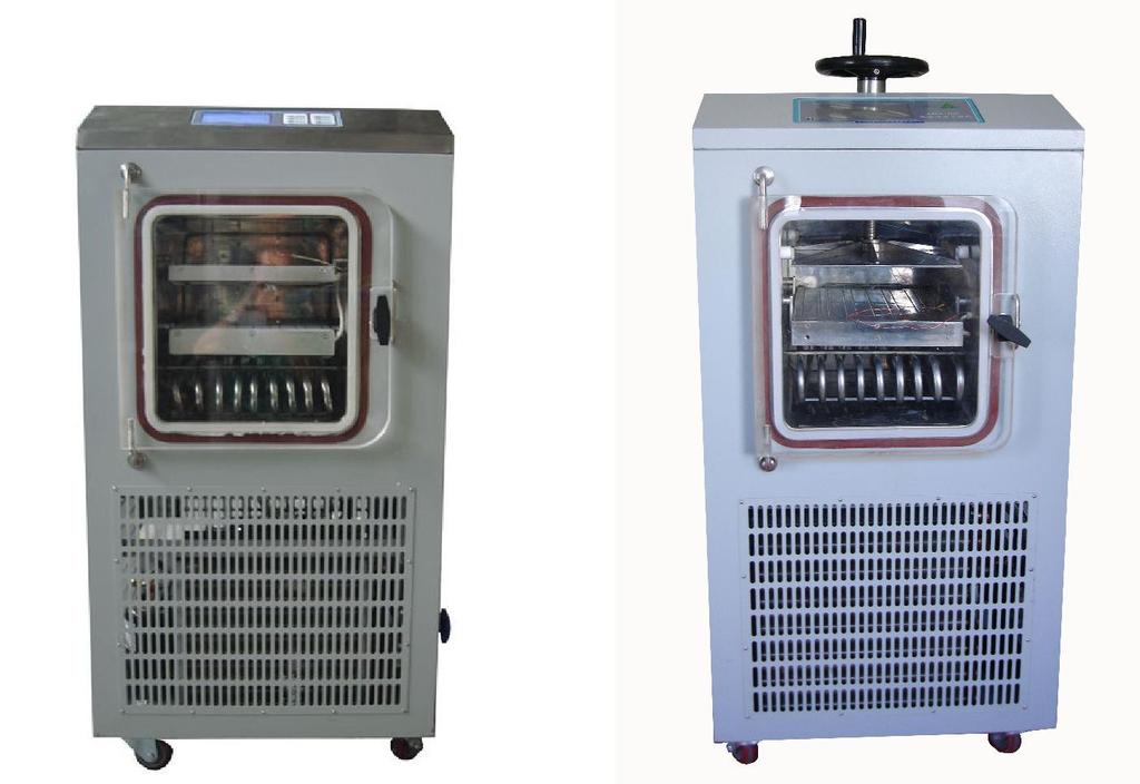 Pre-freezing and drying process both made on shelf. With electricity heating function, increasing drying speed Shelf temperature can be controlled by program.