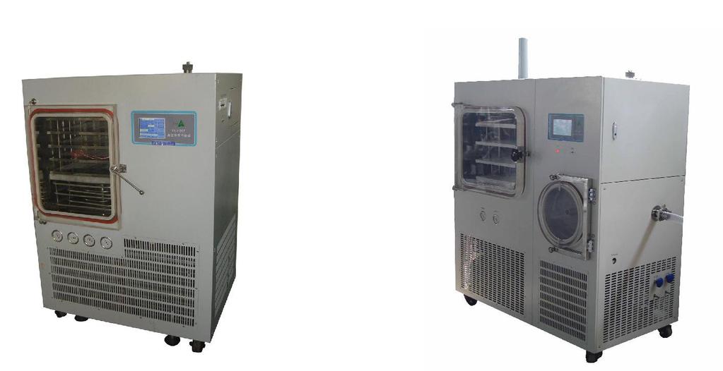 Pre-freezing and drying process both made on shelf. Silicon oil heating, shelf temperature can be controlled by program.