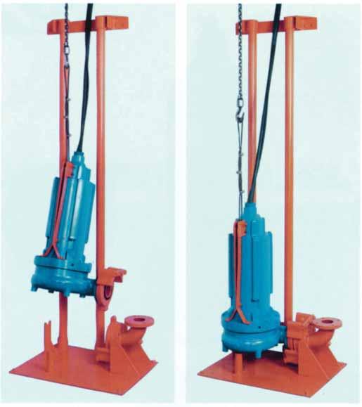 Options For Application Flexibility Slide Rail System Available on Models HSUL and JCU, Goulds slide rail system provides easy removal of pump unit without disturbing discharge piping.