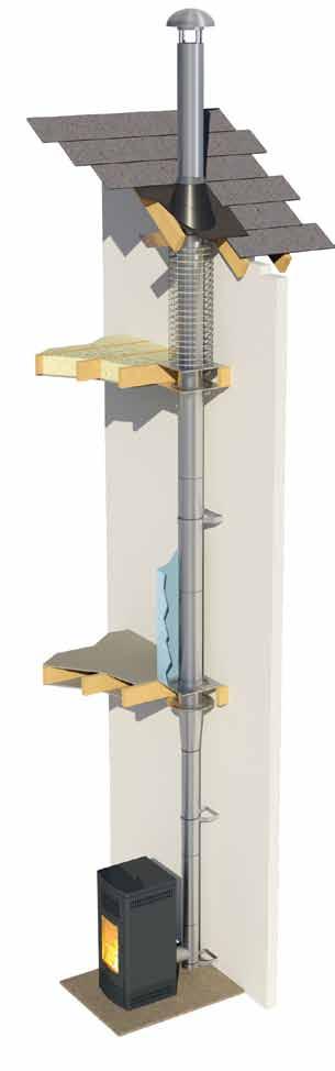 A twin wall insulated flue can prevent external air temperatures affecting the appliance flue gas temperatures and allow the appliance to operate at its optimum efficiency.