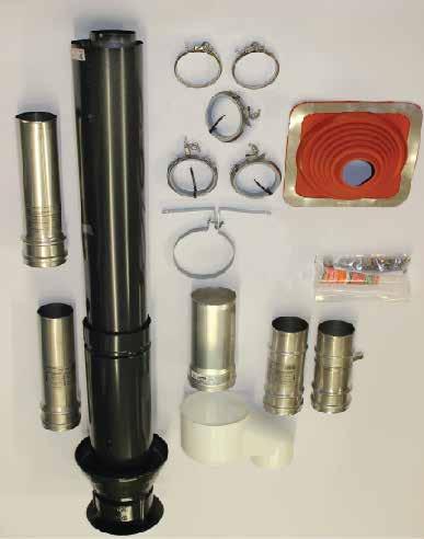 FLUE KIT Comprises A Horizontal terminal* B Single to twin adaptor (ski boot)* C Adjustable flue lengths x 2 D Wall securing plate* E Fixings* F Terminal extension length* G Flue