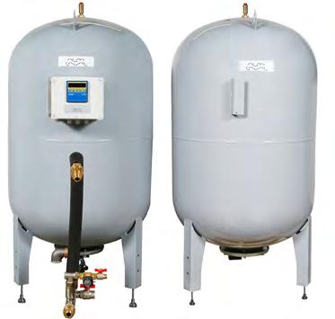 Pressurisation sets Closed expansion vessels Standard version equipment: - Outside steel, inside internal rubber bag - Two configurations: 1) with control equipment: - air vent and feet - 1 bar g