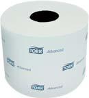 The banded rolls create less waste and source reduction. The easy start tail seal prevents waste. Tork bath tissue has rapid breakup, ideal for all plumbing systems. 5 2 /5'' roll diameter.