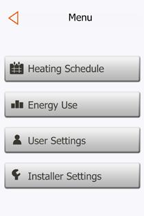 10. Thermostat Setup Menu Heating Schedule