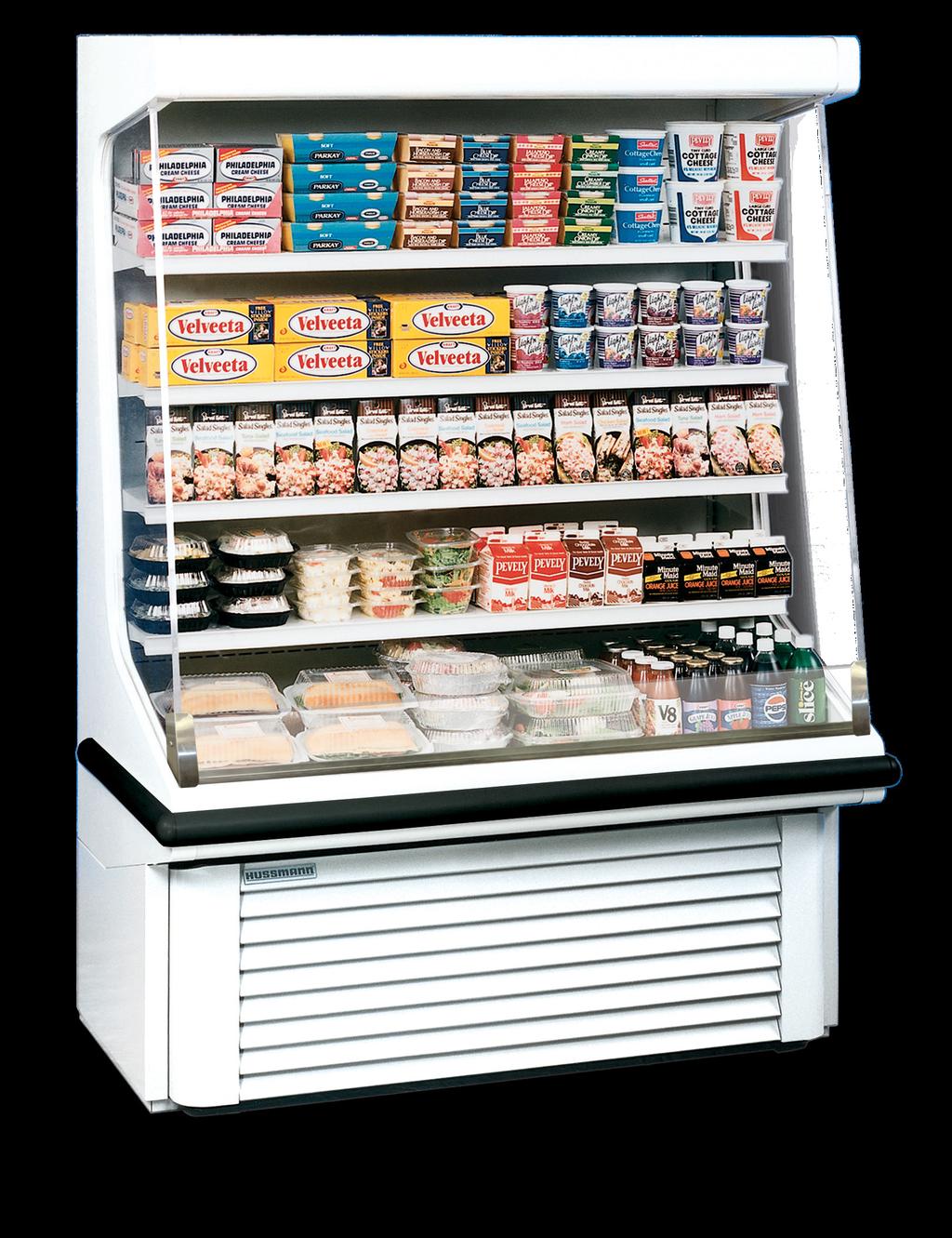 GSVM Self-Contained, Specialty Vertical Multi-Deck Medium Temperature Merchandiser Advanced Design - Increased product visibility with narrow canopy - Plexiglass ends for side visibility - All GSVM