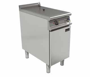 3 Compatibility GN2/1 in ¾ BSP out ¾ BSP Full depth heavy cast iron hotplates Full width removable drip tray Vitreous enamelled oven chamber Oven has 5 shelf positions to allow 2 shelf cooking Low