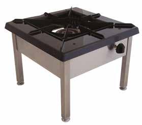 6 Cooking area 86x63 - - High performance cast iron burners and radiants - Variable burner control with turndown position - Heavy duty, cast iron brander bars - Double sided cast iron brander bars -