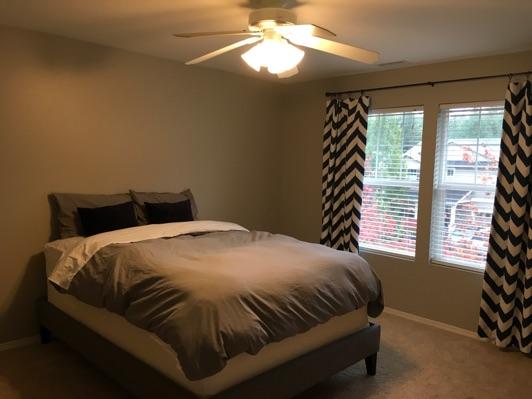 1. Location Location 1st Left Bedroom 1 2. Bedroom Room Walls and ceilings appear in good condition overall. Flooring is carpet. Heat register present.