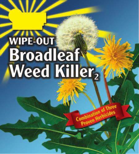 WIPE-OUT Broadleaf READY-TO-SPRAY 26 24 22 20 18 Weed Killer 2 For Use on Southern or Northern Grasses One Quart Covers Up To 8,000 Sq Ft ACTIVE INGREDIENTS: Dimethylamine salt of