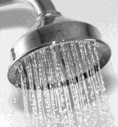 arrive hot water running down shower drain