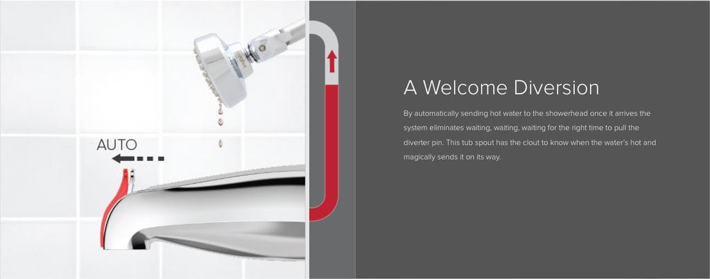 Enjoy More A Welcome Diversion By automatically sending hot water to the showerhead once it arrives the system eliminates waiting, waiting,