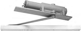 Backcheck option available Heavy duty forged steel arm 278 Powerglide Concealed Series ANSI/BHMA Grade 1 Closer UL10C and UBC7-2 1-1/2" Diameter piston for superior door control Adjustable closing