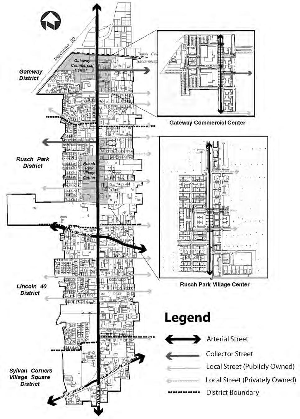 Development Standards Right: This diagram identifies roadway types that relate to dimensional