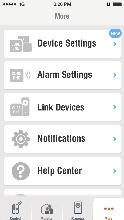 More This page allows you to access additional ismartalarm settings.