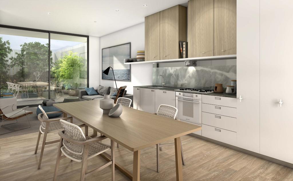 Kitchen and living area Artist s impression The proximity of the ocean lends Hampton s residents an unsurpassable quality of living.