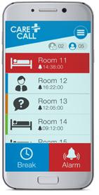 Location tracking and alarm assignment Using smart, indoor location tracking the system is able to locate the closest nurse or carer who receives the call direct to their