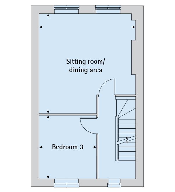 Note: This floorplan has been produced for illustrative purposes only. Room sizes shown are between arrow points as indicated on plan.