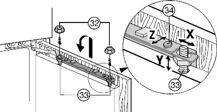 4 (19) through the centre of the oblong hole in the plastic bracket Fig. 4 (16). u Fold down the cover of the plastic bracket Fig. 4 (16). u Close the appliance door. 5.