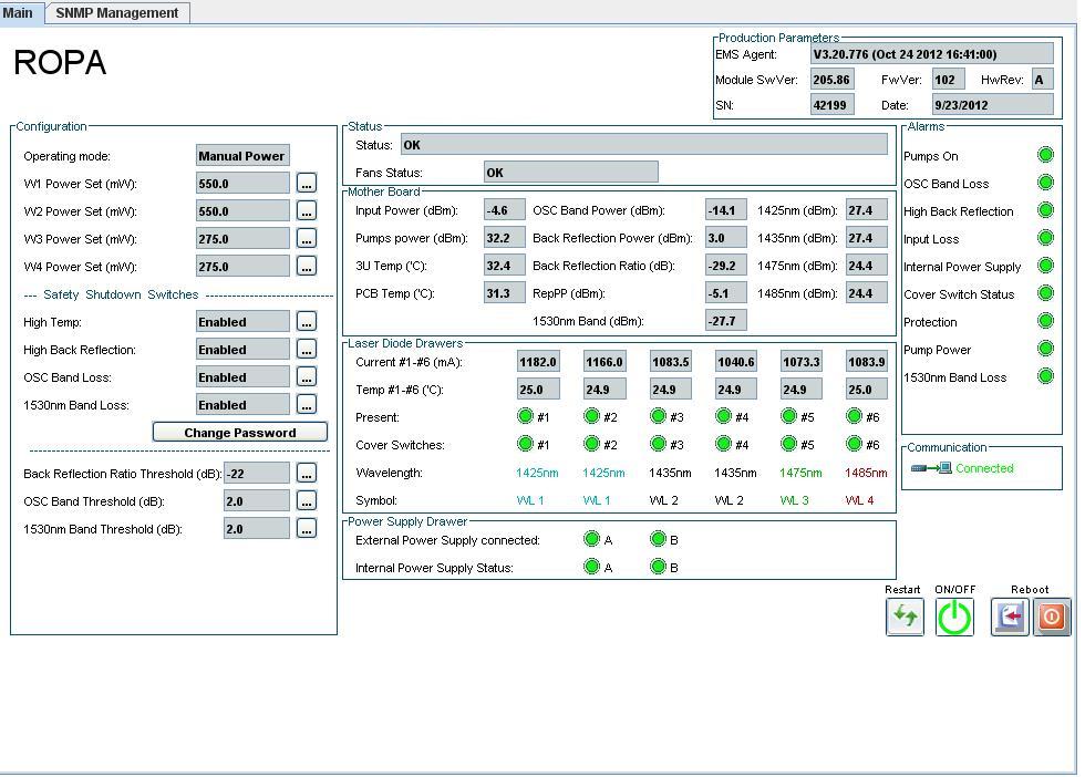 Example GUI A typical ROPA GUI snapshot can be seen in the figure below.