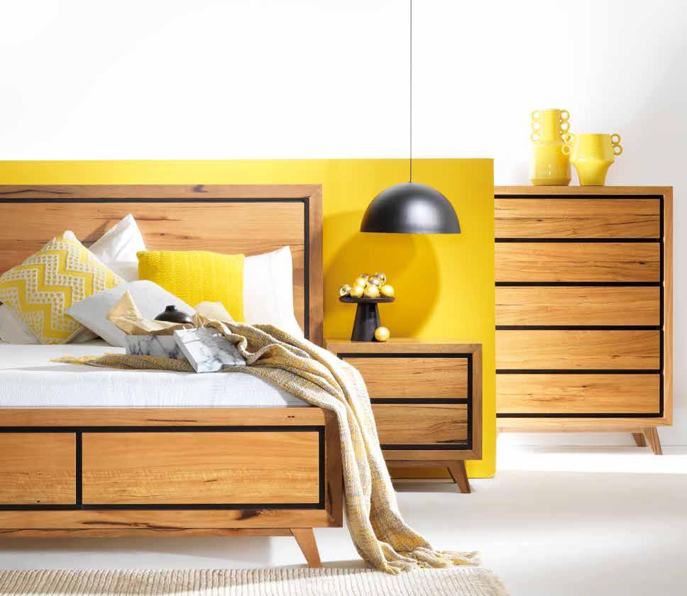 Transform your bedroom with the latest in contemporary styling UPGRADE TO A KING F 300 2699 CHELSEA 4 Piece Queen Bedroom Suite This beautiful contemporary suite showcases the Messmate timber, and