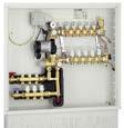 Flow manifold equipped with flow meters and balancing valves. Return manifold equipped with shut-off valves.