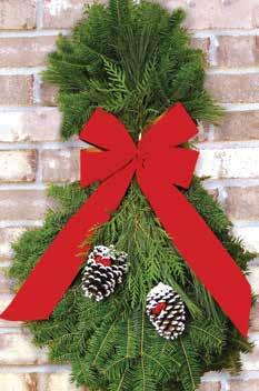 The Ponderoa pine cone which are accented with gold jingle bell are backed with prig of faux cranberry which add