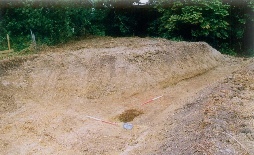 Plate 2. Partial section of ditch 1, looking west, scale 1m.