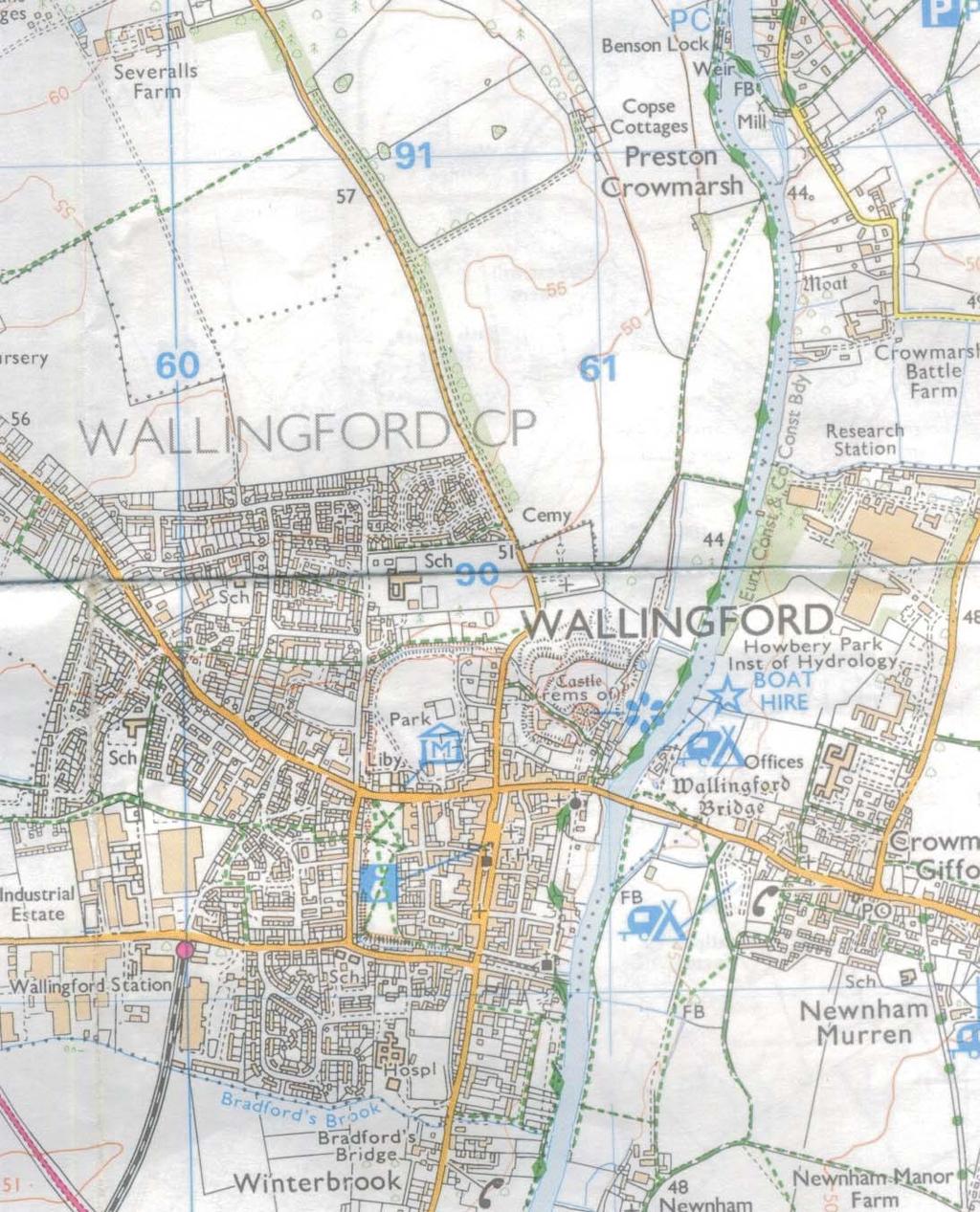 Banbury 91000 Bicester Witney Thame Abingdon OXFORD Wantage Didcot SITE Wallingford Henley-on -Thames 90000 89000 SITE SU60000 61000 Flood Compensation Area, Riverside Park, Wallingford,