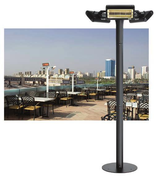 The Riviera freestanding heaters are a flexible alternative to wall mounted models and offer much greater versatility in terms of where you require heat, especially in commercial restaurant settings.
