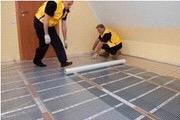 the underfloor insulation and firmly pressing the tails / ends into the scored underfloor