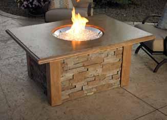Made in USA Diameter= 48" Colonial Fire Pit Table MOCHA NOCHE