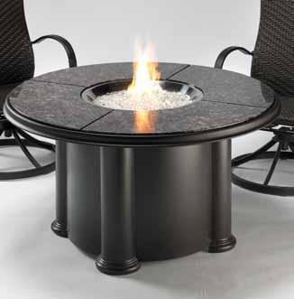 fire pit tables Granite fire pit table with Lazy Susan Natural