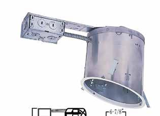 6" Line Voltage Remodel Housing for Sloped Ceilings Features 75 watt max Housing: Designed for use in ceiling with slopes from 2/12 to 6/12 Socket: The socket aiming mechanism allows the lamp to be