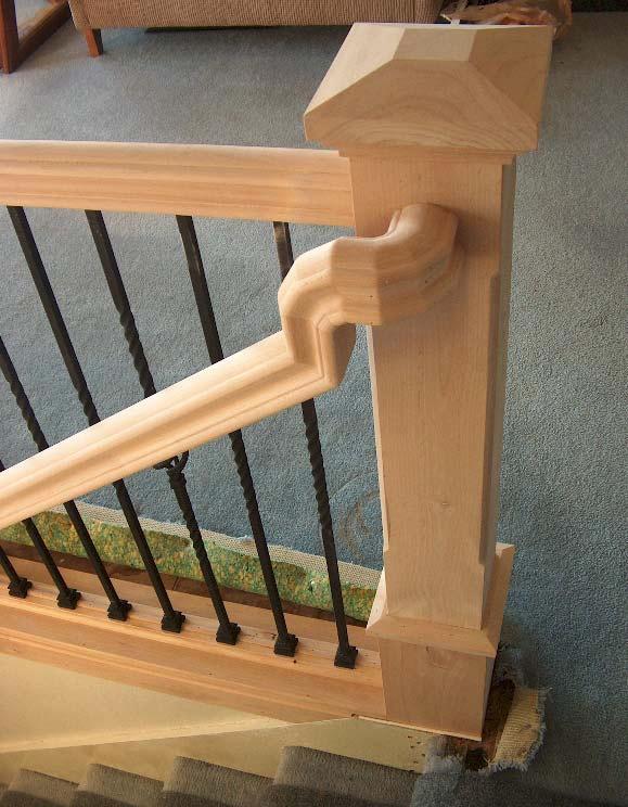 Look at the beautiful custom construction of the handrail as it joins the nuell post. I ll bet you have never seen such a work of art.