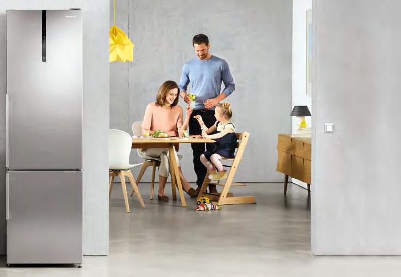 REFRIGERATORS DESIGN SLEEK PREMIUM DESIGN The refrigerators premium flat exterior design with sleek aluminium handle is an ideal aesthetic fit for any contemporary kitchen.