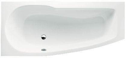 EcoCurve EcoCurve Shower bath 1700x750/440mm, no tap hole LH (left hand) 342 RH (right hand) 342 LH-RH ClearGreen use encapsulated recycled composite baseboards.