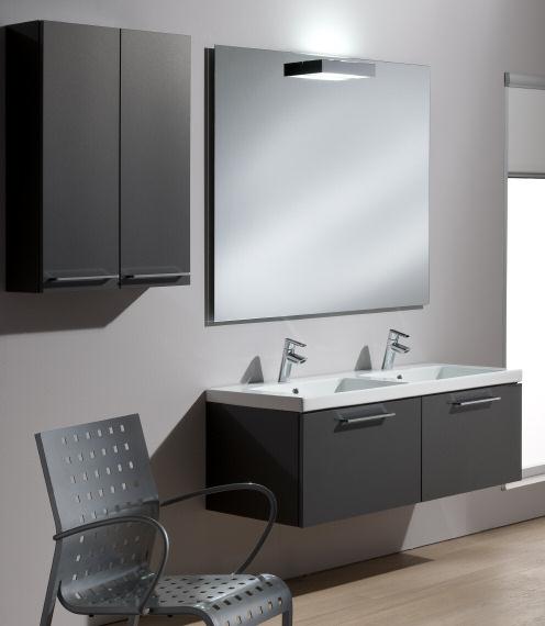 Wall cabinet 30x85cm Grey x2 Mirror 120x100cm & light Primo 125cm basin Primo 125x50cm drawer