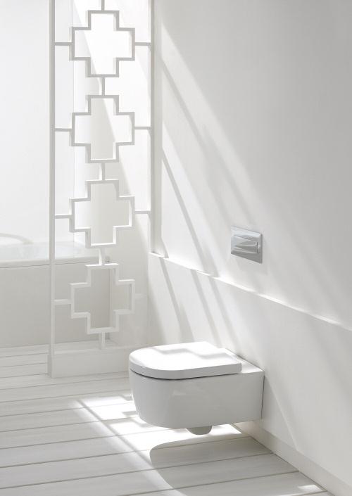 The 2014 NoCode brochure features a variety of room settings, from compact cloakrooms to large family bathrooms, as