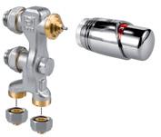 CP2.JC.4... silver 5 1 Sleeve couplings Eurocone 3/4 DC Chrome Set 11 Jaga Pro valve Two pipe Connection to the wall - bottom of casing Kv max. 0.6 JA COLO.PW2.DW.3... Thermostatic head chrome / white Thermostatic head of choice White COLO.