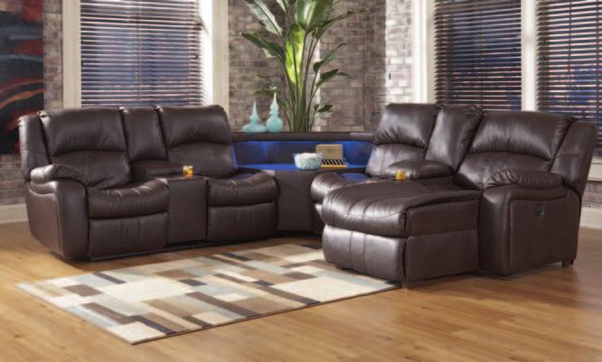 DBL Reclining PWR Loveseat -90 LAF DBL Reclining PWR Loveseat 43100-97 Merrion Mahogany Leather