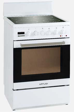 MODEL AFC547W FREESTANDING COOKERS 54CM FREESTANDING VULCAN SERIES COOKER WITH CERAMIC COOKTOP ELECTRIC OVEN Power light 65 litre oven capacity Control knob thermostat with 50 C 250 C control Five