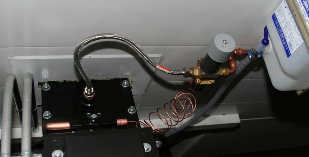 Figure 16 BVTS system connected 5.9.1. Testing BVTS backfire control system The temperature limit is 90 C and it cannot be adjusted. To test the system, use hot water. 1. Set the adjusting knob to position 1.