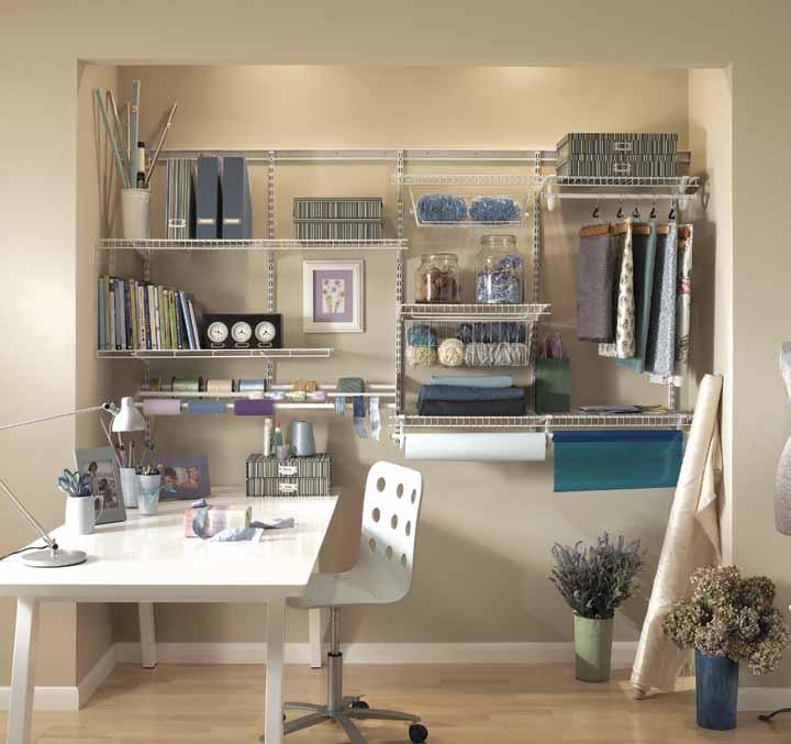 STUDY/HOME OFFICE i love the adjustability of my Wardrobe World shelving system to accommodate my needs. Product availability may vary between dealers.