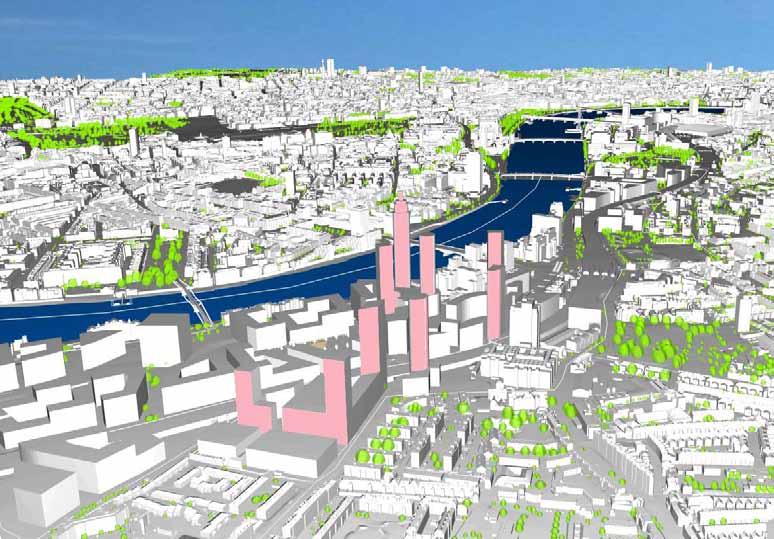 Chapter 8 Tall Building Strategy Mayor of London 129 The detailed visual analysis of the Vauxhall cluster shows the potential for a series of tall buildings, which appear as individual elements on