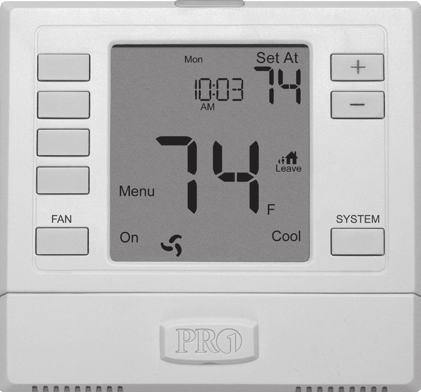 HOLD is displayed when thermostat program is permanently overridden. Low Battery Indicator: Replace batteries when this indicator is shown.