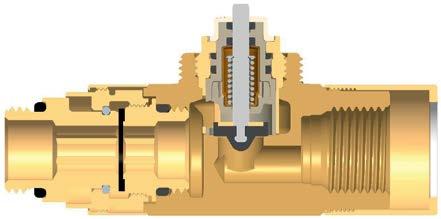 Construction Thermostatic valve body. Long-life double O-ring sealing.